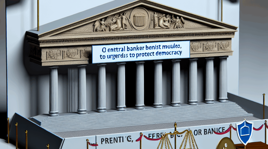 Banquero central llama a defender la democracia