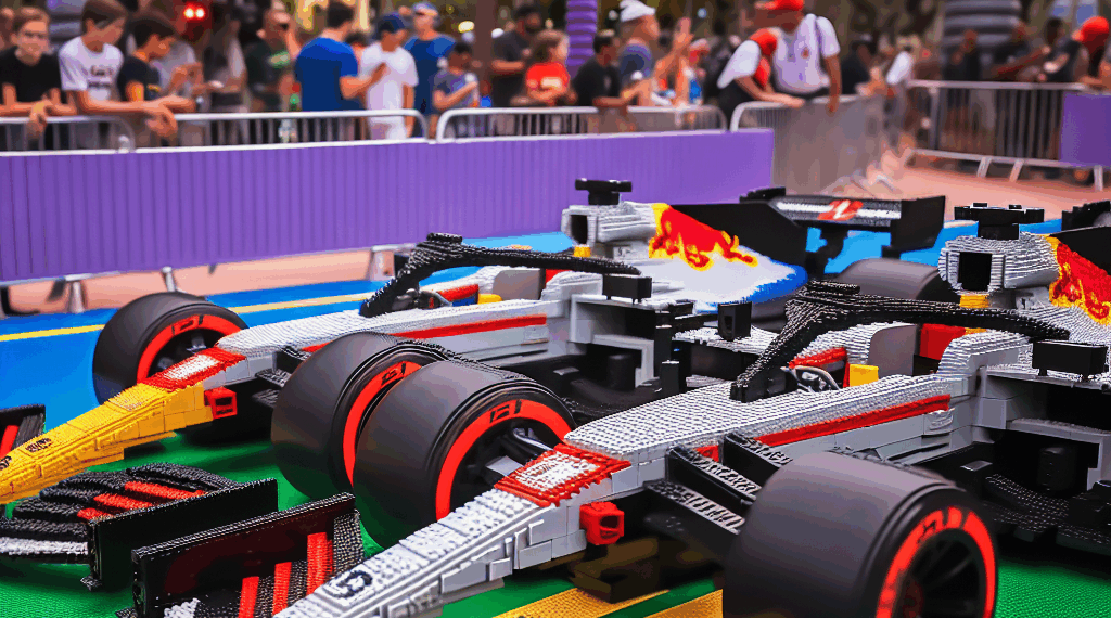 Biplazas de Lego se roban la atención en desfile antes del GP de Miami de la F1