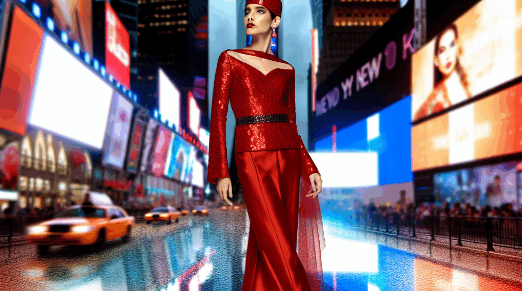 Eiza González impresiona con un vestido rojo fuego y botas elegantes en Nueva York