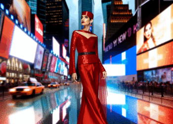 Eiza González impresiona con un vestido rojo fuego y botas elegantes en Nueva York