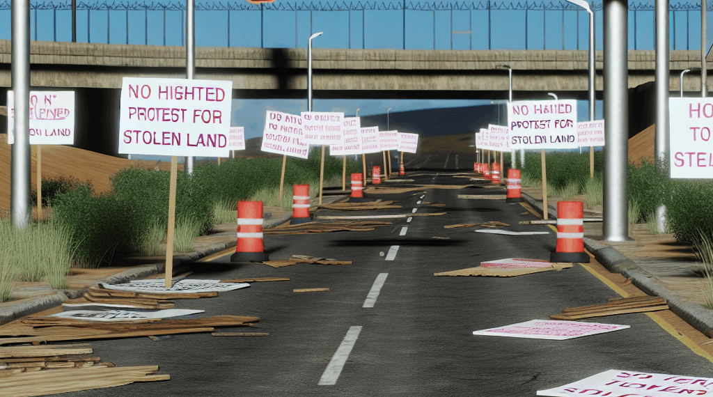 Bloqueo en la carretera México-Laredo afecta Hidalgo; manifestantes exigen restaurarles tierras despojadas