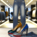 Zapatos de tacón bicolor con jeans rectos y top de los 2000, la combinación ganadora de Bella Hadid