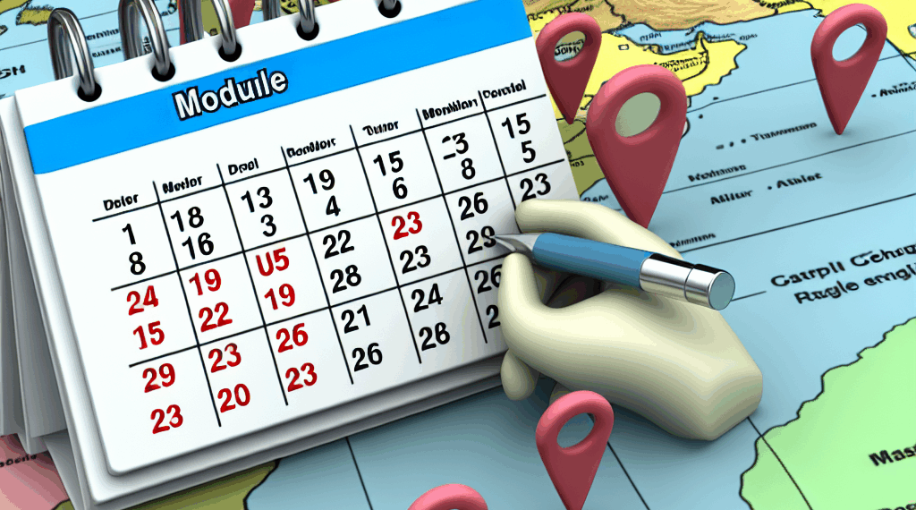 Fechas y ubicación de módulos para registro