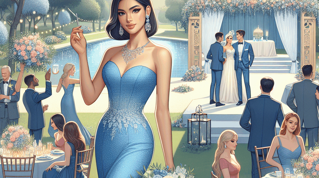 Cómo llevar el vestido azul drapeado perfecto para invitada de boda en Primavera-Verano 2025