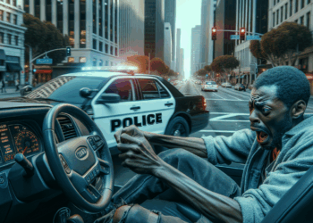 Hombre borracho se roba patrulla y choca en papelería