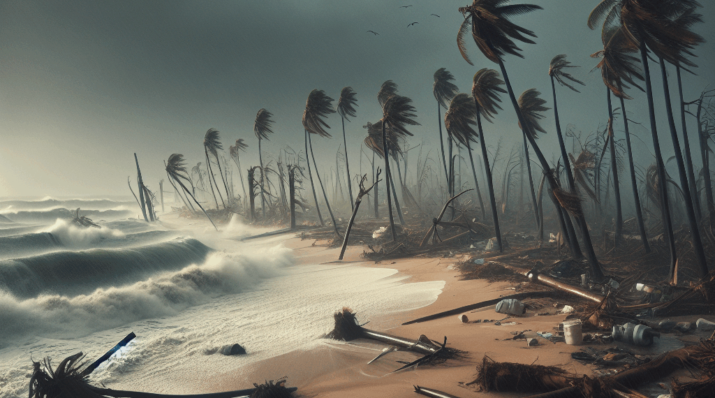 Playa del Revolcadero en Zona Diamante de Acapulco, severamente afectada tras huracán Erick