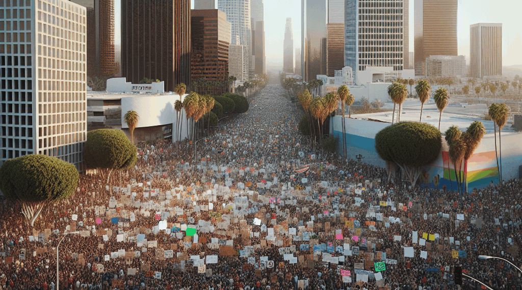 Manifestantes siguen protesta en Los Ángeles contra el servicio de inmigración