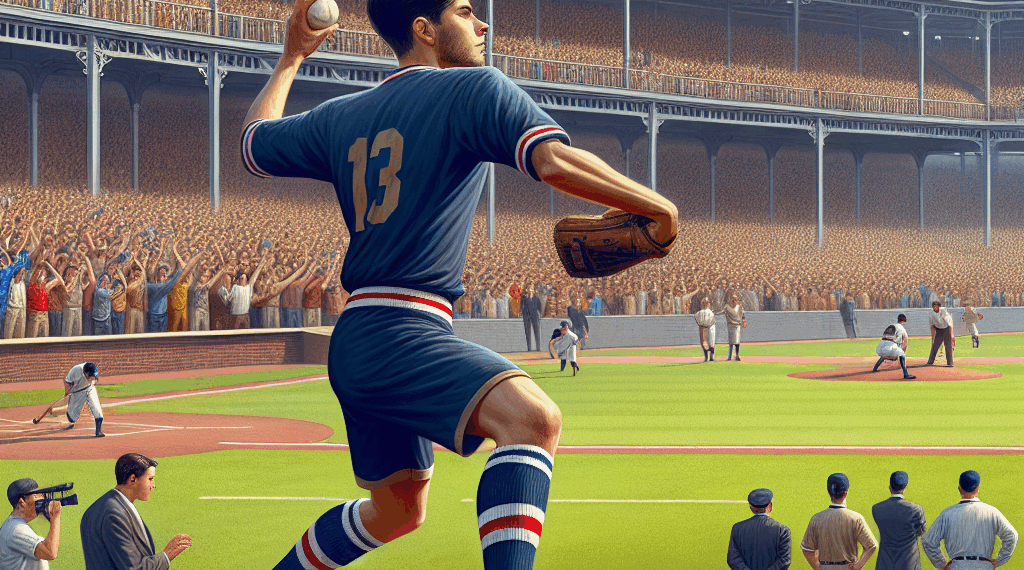 Ramos lanzando la primera bola ante los Padres