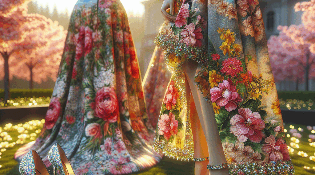 Cómo llevar vestido de flores con zapatos de tacón metalizados como Amal Clooney en primavera 2025