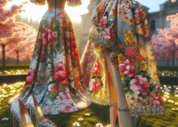 Cómo llevar vestido de flores con zapatos de tacón metalizados como Amal Clooney en primavera 2025