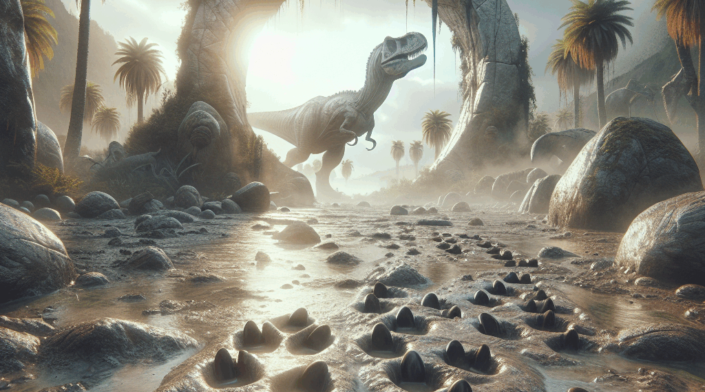 encuentran arte rupestre de 9.000 años junto a huellas de dinosaurios