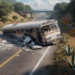 Autobús choca contra columna en la carretera México-Puebla