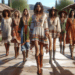 Bella Hadid le da un giro al vestido boho midi con botas vaqueras cafés en verano 2025