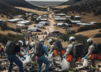 Brigadas de Protección Civil de Nuevo León llegan a Hill Country, Texas, para labores de búsqueda y rescate