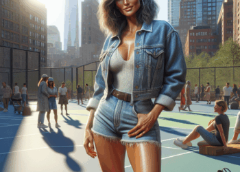 Cómo llevar shorts de mezclilla con tenis blancos a los 40+ como Natalie Portman en verano 2025