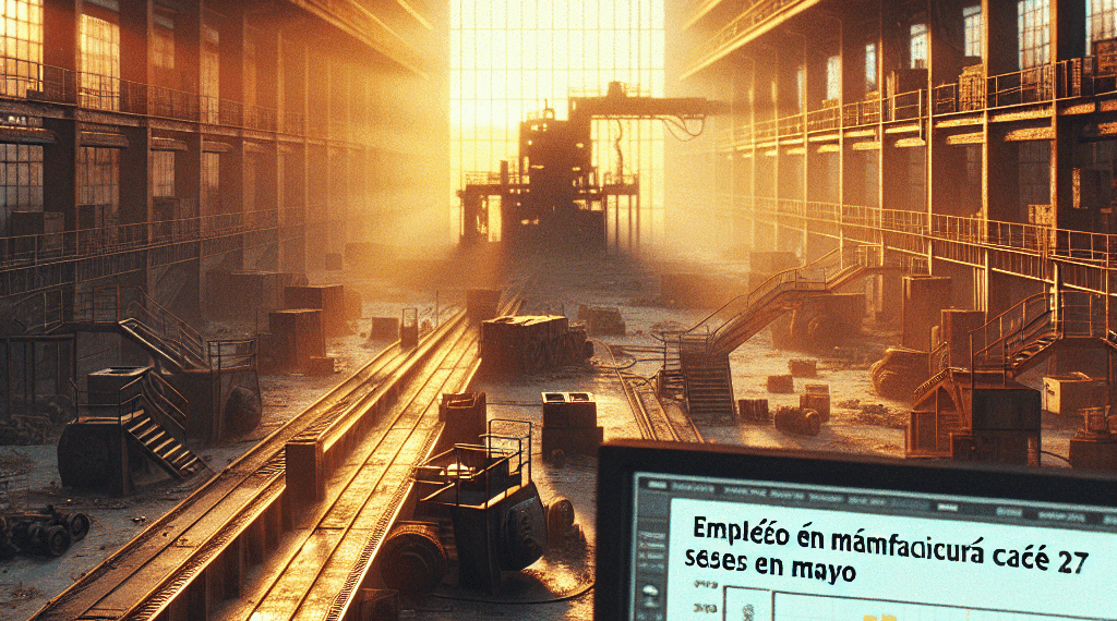 Empleo manufacturero hila 27 meses a la baja en mayo