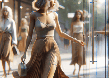 Las faldas midi color café más elegantes para llevar con sandalias y zapatos en verano 2025