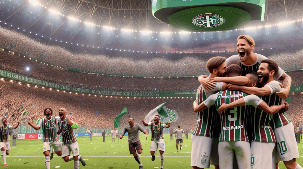 Germán Cano (derecha) marca el primer gol de Fluminense ante el Inter.