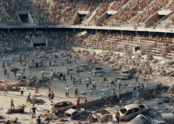 Vídeo. Estos gazatíes viven en un estadio bombardeado en Ciudad de Gaza