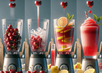 granizado de cereza y limón en solo 4 pasos