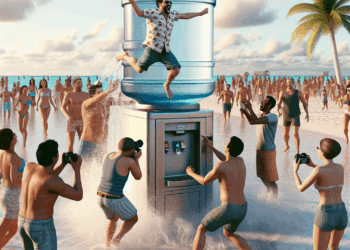 Hombre Se Hace Viral Tras Bañarse En Dispensador De Agua Potable En Cancún