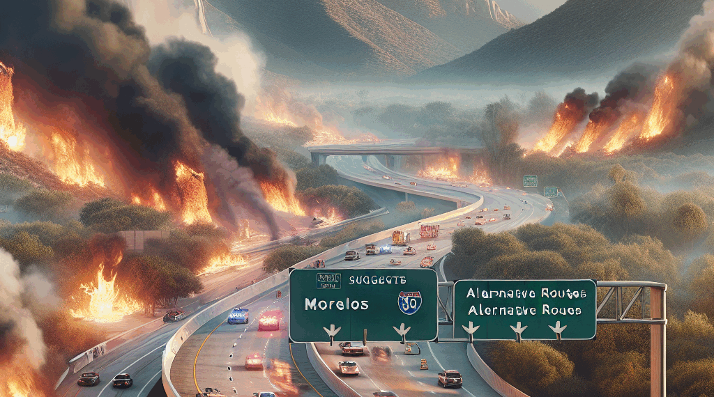 Incendio afecta vía Morelos; vías alternas