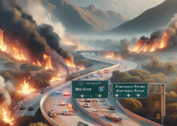 Incendio afecta vía Morelos; vías alternas