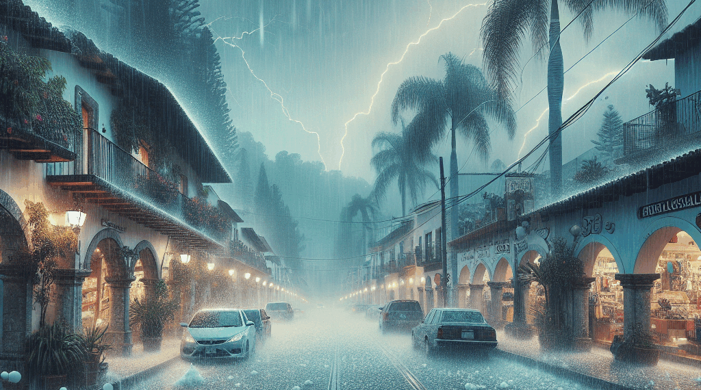 Fuertes lluvias y granizo derrumban el techo de un hotel en Tlaxcala hoy 6 de julio