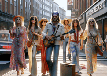 Karol G se inspira en los años 70 con jeans acampanados y sandalias de plataforma para el verano 2025