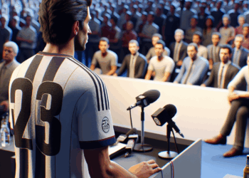 Niko Kovac, técnico del Borussia Dortmund, con la playera de Monterrey en conferencia. FOTO: Captura de video