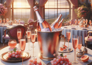 La expresión del Champagne rosado