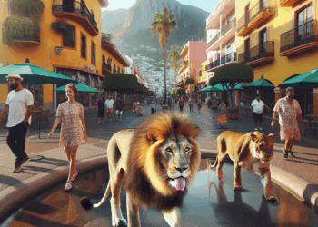 Video del León en Puerto Vallarta que pasearon como si fuera perro