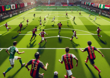 Jugadores de Necaxa y Atlanta durante el partido