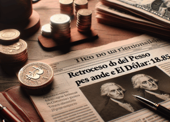 Peso mexicano retrocede por fortalecimiento del dólar; cierra en 18.85 unidades