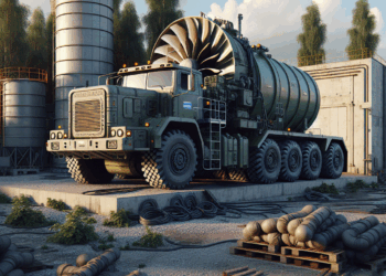 Rusia tiene un camión con un turborreactor de un caza para limpiar sus tanques