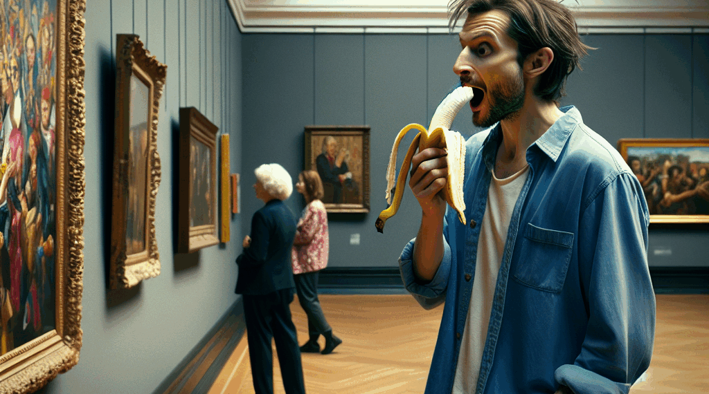 Un visitante "se come" una banana millonaria expuesta en un museo en Francia