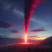 un rayo rojo que asciende 80 kilómetros sobre la Tierra