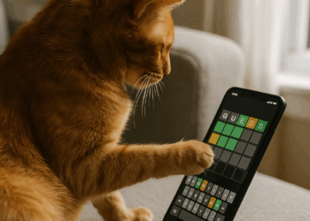 a completed Wordle puzzle on a phone