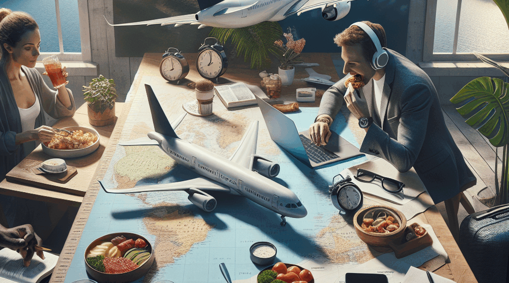 Para minimizar el jet lag, es clave adaptar los horarios de las comidas al nuevo huso horario. – Dimension Turistica Magazine