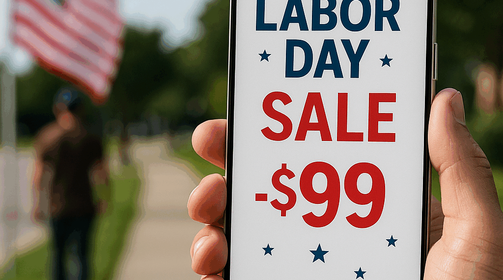 Image of a hand holding a phone with the screen turned on.