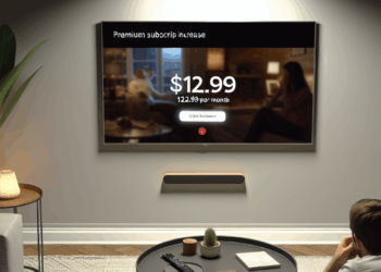 In this photo illustration an Apple TV+ logo is seen on a smartphone screen with an Apple logo in the background.