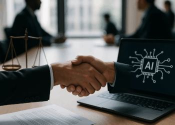 Anthropic logo on a phone in front of a blue background