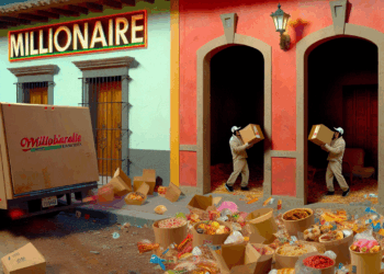 fiesta millonaria en México con delivery, botanas y toneladas de desperdicio