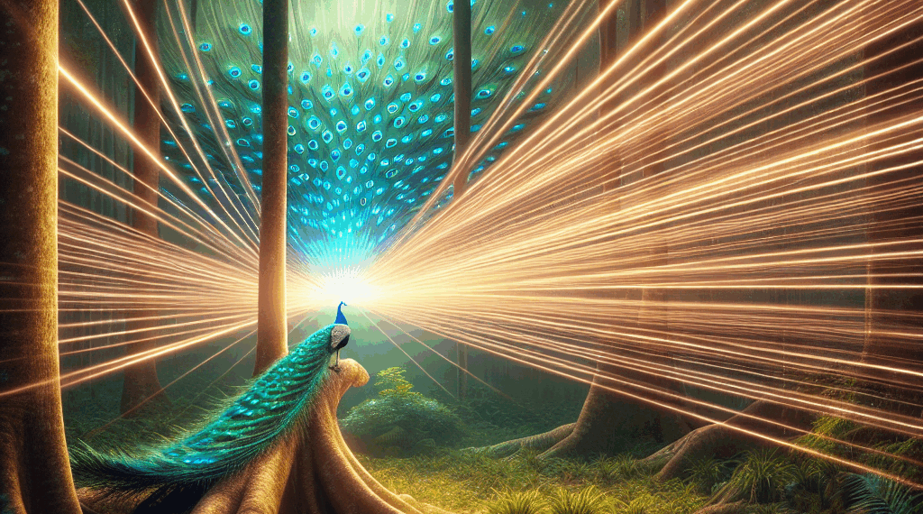 Científicos descubren un sorprendente láser natural oculto en las plumas del pavo real