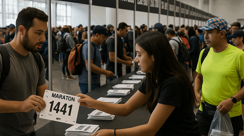La Jornada - Cientos de corredores acuden por sus números para el Maratón de la CDMX
