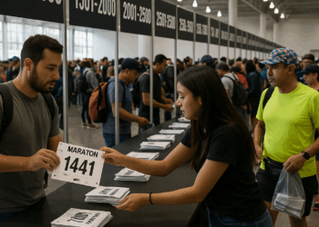 La Jornada - Cientos de corredores acuden por sus números para el Maratón de la CDMX