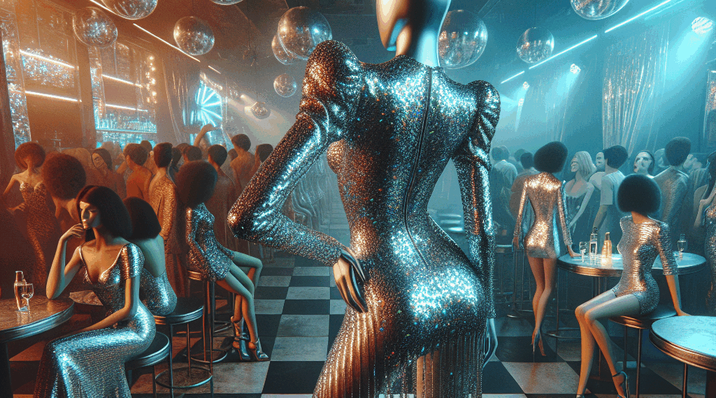 El impresionante vestido metalizado con efecto de bola de disco más sofisticado de la temporada. – Dimension Turistica Magazine