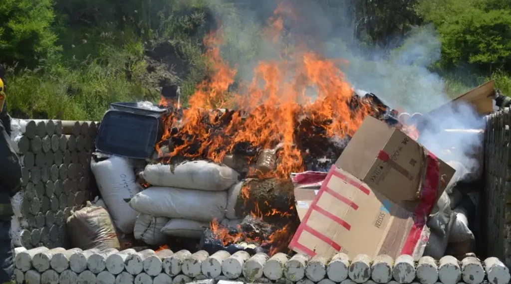 FGR incinera más de 182 kilogramos de drogas incautadas en Puebla