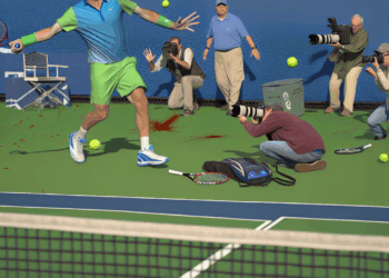 Expulsan al fotógrafo que causó el caos en el Medvedev-Bonzi. Foto: Getty