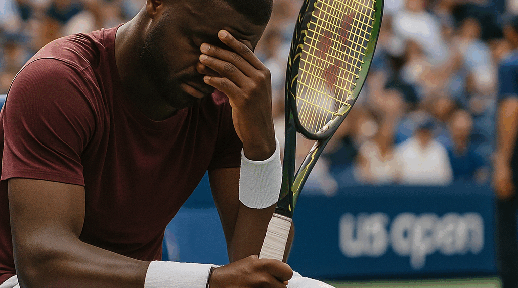 Frances Tiafoe, hundido tras caer en el US Open. Fuente: Getty